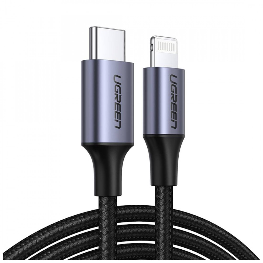 UGREEN USB-C TO C CABLE ALUMINUM SHELL BRAIDED 1M (BLACK)