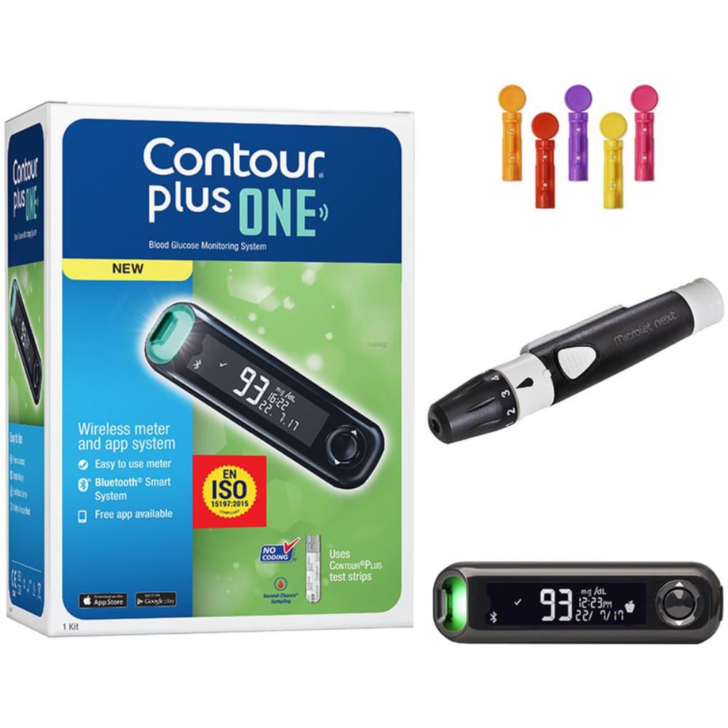 World's best Contour Plus One Bluetooth Apps Version Glucometer with Lifetime Replacement Warranty by Honestime || Ascensica Diabetic Care || SQUARE Pharmaceuticals Ltd.