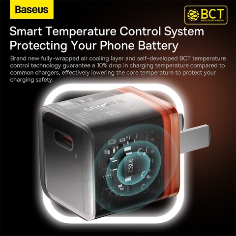 Baseus Charger 20W For Apple Iphone 14 13 12 11 Series GaN5 Fast Charger 1C CN Adapter Amber Orange CCGP170007 by Honestime
