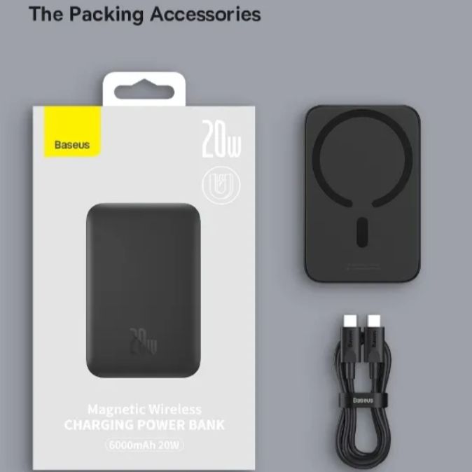 Baseus 20W 6000mAh Magnetic Wireless Charging Power Bank