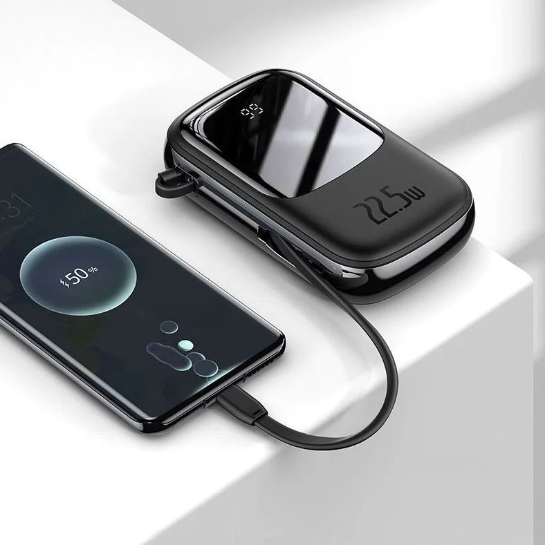Baseus Qpow pro Digital Display quick charging power bank 20000mAh 22.5W With Type-C Cable Black PPQD-I01