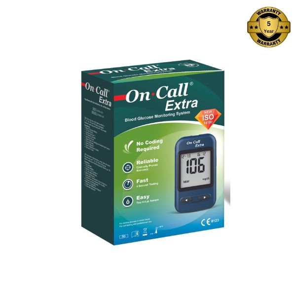 On Call Extra Blood Glucose Meter Starter Kit (incl. 10 Test Strips, 10 Lancets, 1 Lancet Device, 1 Control Solution)