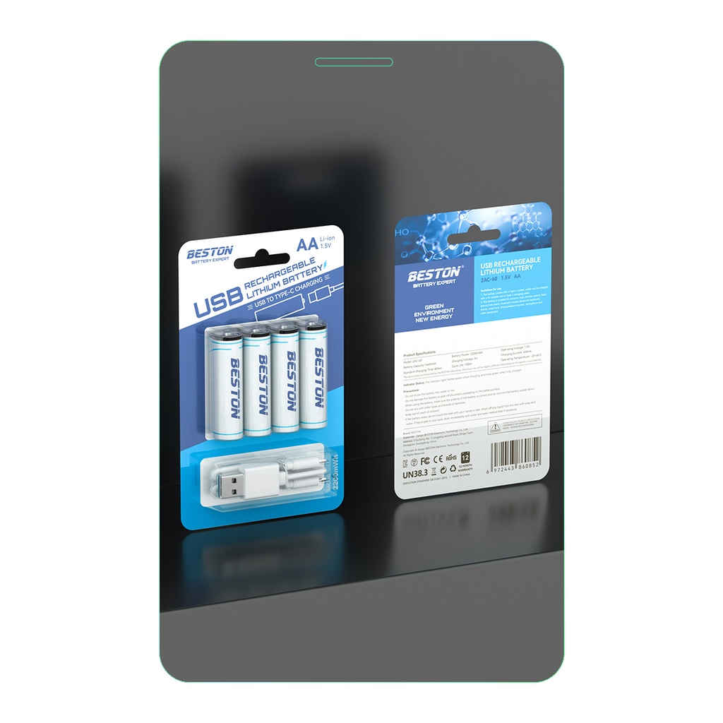 BESTON AA RECHARGEABLE BATTERY 2800 MAH PACK OF 4 Pcs