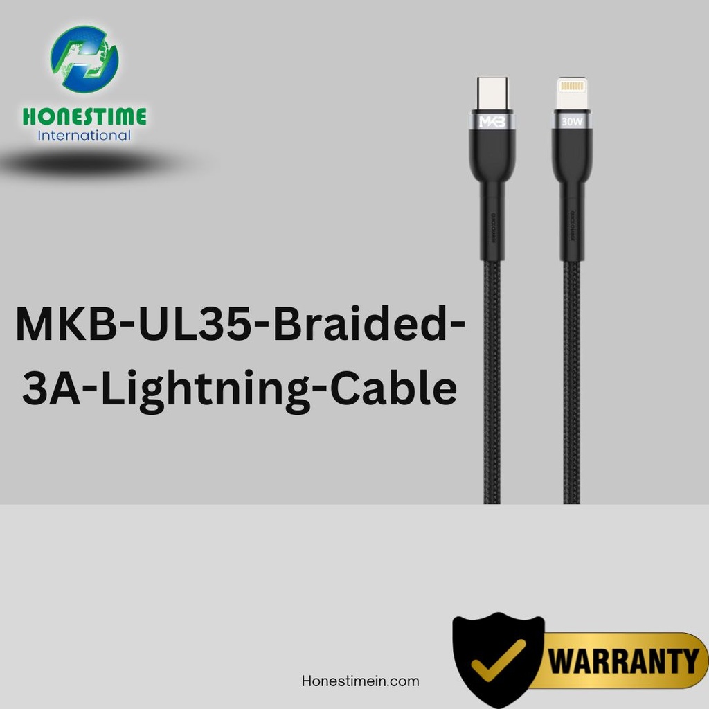 MKB UL35 Braided 3A Lightning Cable Data and Charging Cable