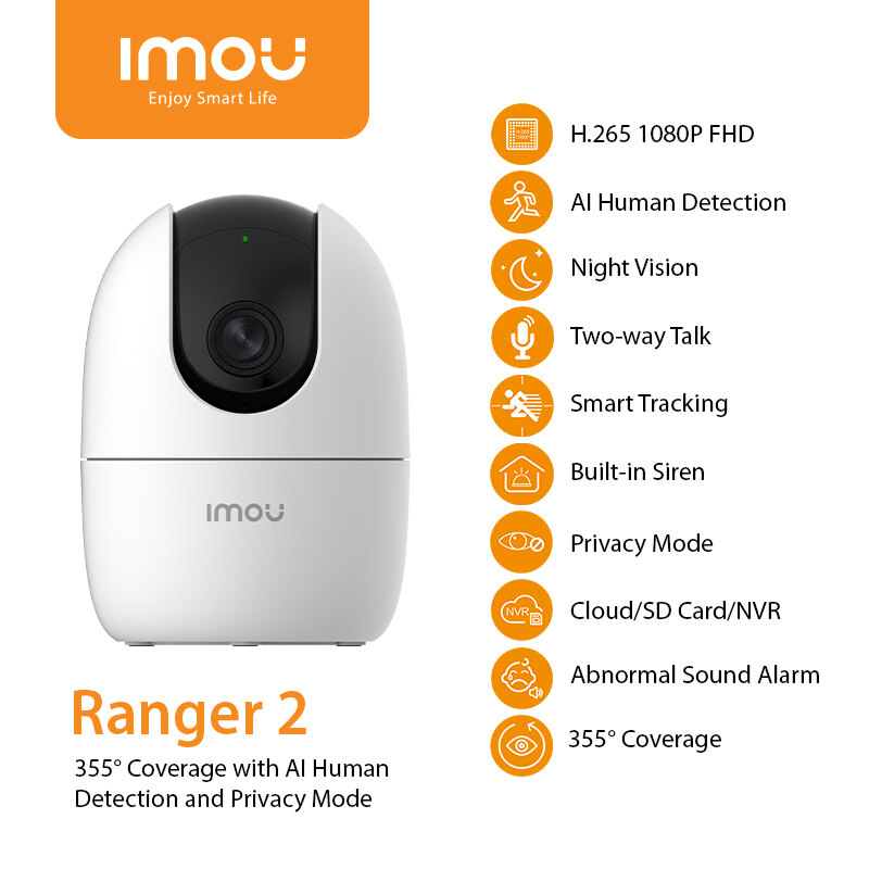 3 MP Dahua Imou Ranger 2/ 2 D + 32 GB / 64 GB/ 128 GB/ 256 GB  MEMORY CARD BUNDLE Smart Night Vision WiFi IP Camera CCTV Wireless WiFi CC Camera
