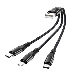 Hoco X47 Harbor 3 in 1 Short Charging Cable Micro / Type C / Lightning