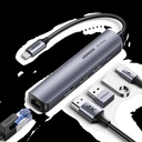UGREEN USB-C to 2*USB 3.0+HDMI+RJ45 Ethernet Adapter+PD (Model: CM418|P/N: 10919)-Silver