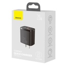 Baseus 20w charger CCXJ-01 Compact Super Quick Charger Dual Port U+C CN/US Black
