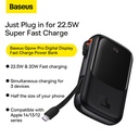 Baseus Qpow Digital Display quick charging power bank 20000mAh 20W/22.5W With Type-C or Lightning Cable PPQD-H01 - Black