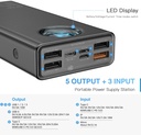 Baseus Portable Laptop Charger, Baseus 30000mAh Power Bank 65W Fast Charging USB C Battery PD 3.0 7-Port Battery Bank for All laptops & Phone Amblight 30000mAh 33W power bank PD3.0 QC3.0 4x USB / 1x USB Type C (PPLG-01) 6 Months Warranty By Honestime