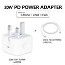 APPLE IPHONE 14 PRO MAX 13/12/11/X 20W USB-C POWER ADAPTER USB-C TO LIGHTNING CABLE