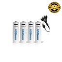 Honestime Presents AIVR USB-C RECHARGEABLE BATTERIES (4 PCS) AAA  & AA