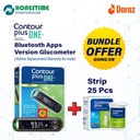 Contour Elite  Glucometer  Bluetooth  Smart 3 Color Light Signal Device and 25 Pcs Strip Bundle Offer Brought to you by Panasonic + Ascensia Diabetic Care + Square Pharmaceuticals + Honestime