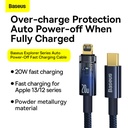 Baseus Cable Type-C to Lightning For Iphone Explorer Series Auto Power-Off Fast Charging Data PD Cable Type-C to Lightning For Iphone 20W 1m Blue- CATS000003