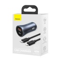 Baseus Golden 40 Watt Contactor Pro Dual Quick Charger Car Charger U+C 40W USB Type-C